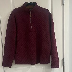 Banana Republic Factory Men's Quilted Half-Zip Sweater - Wine